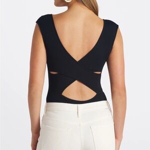 Black Crossback Bodysuit NWT